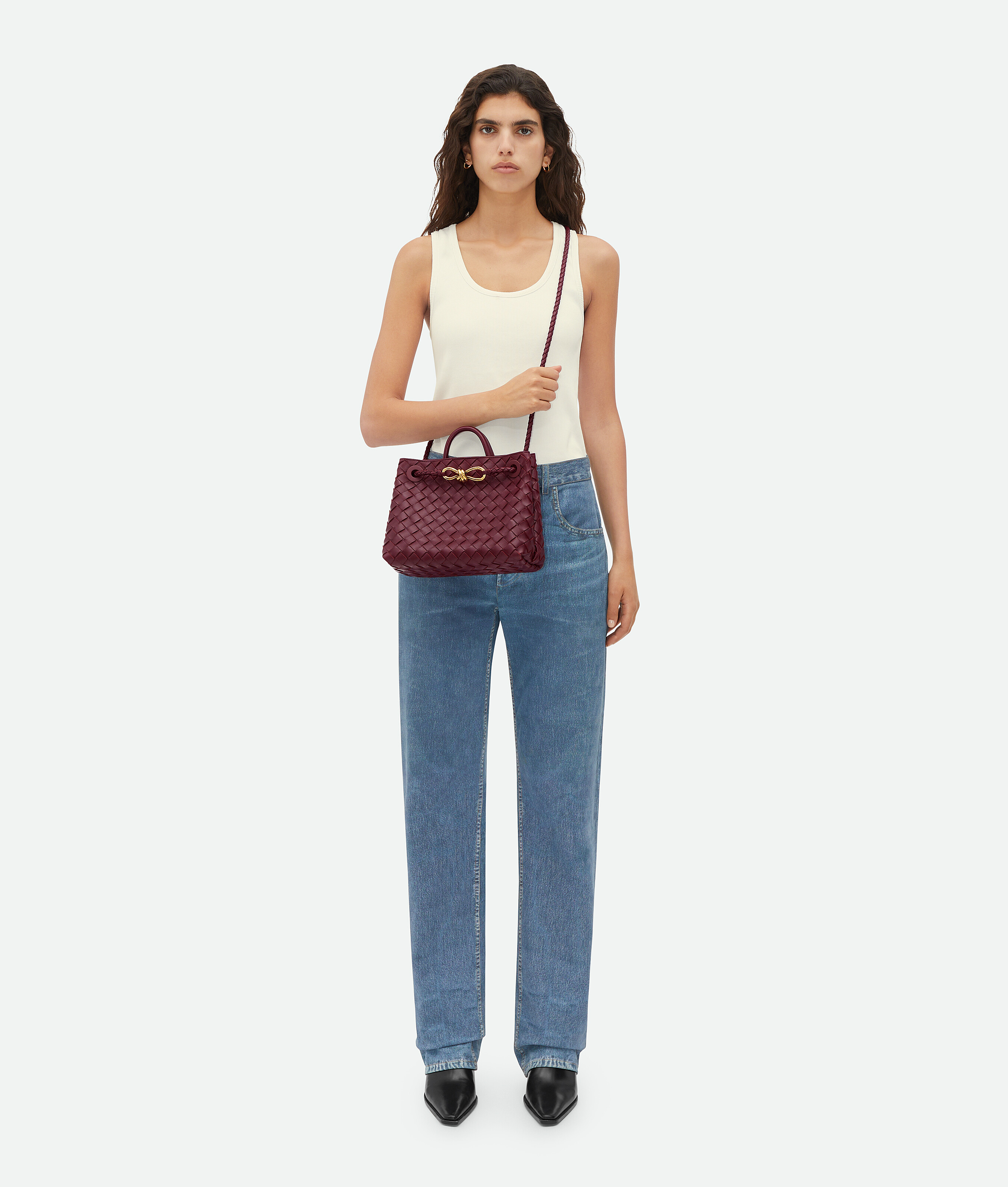 Bottega Veneta Small Leather Andiamo Top-handle Bag In Barolo