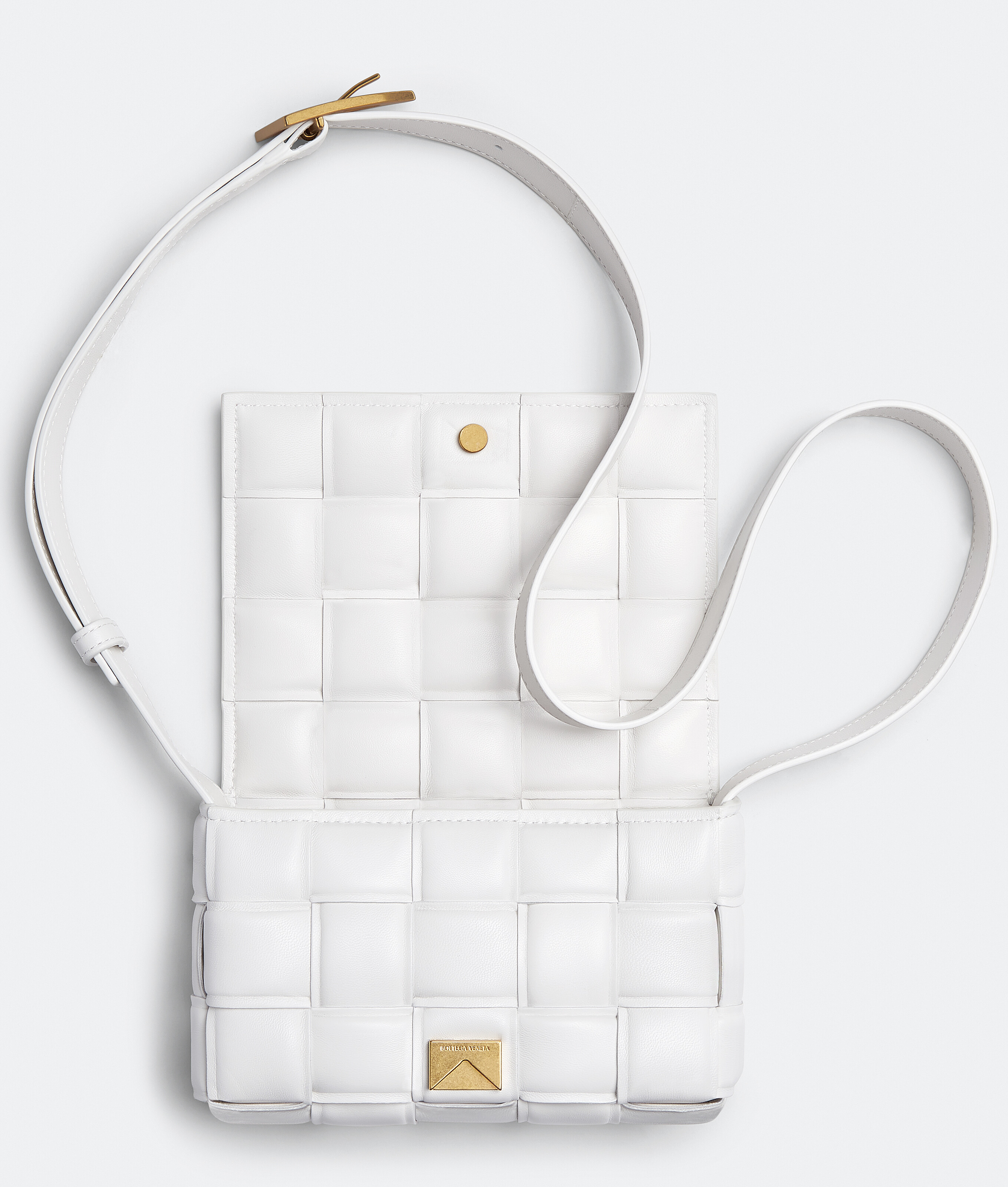 Shop Bottega Veneta Small Padded Cassette In White