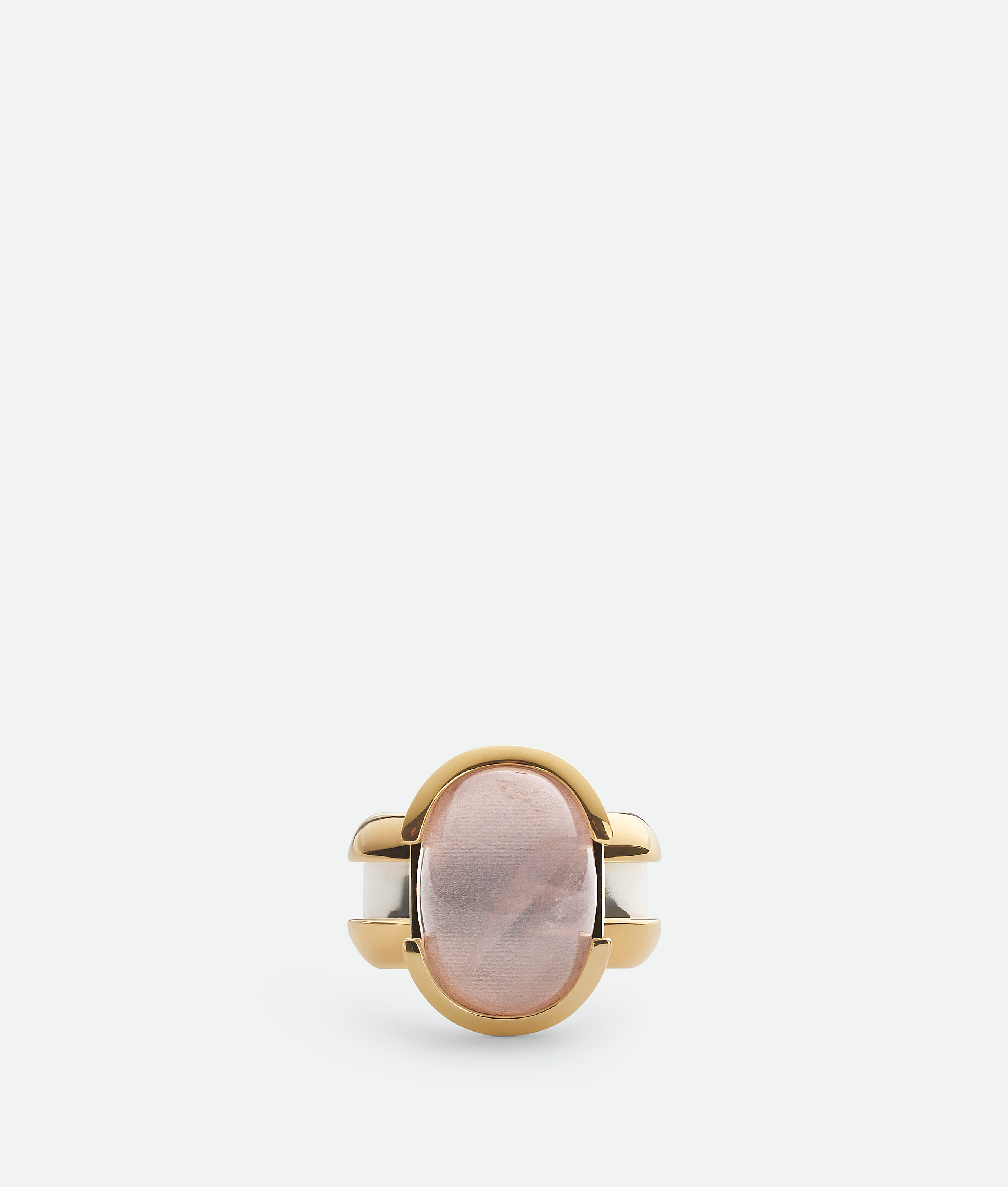 Bottega Veneta Bague Ellipse Petit Format In Pink Quartz