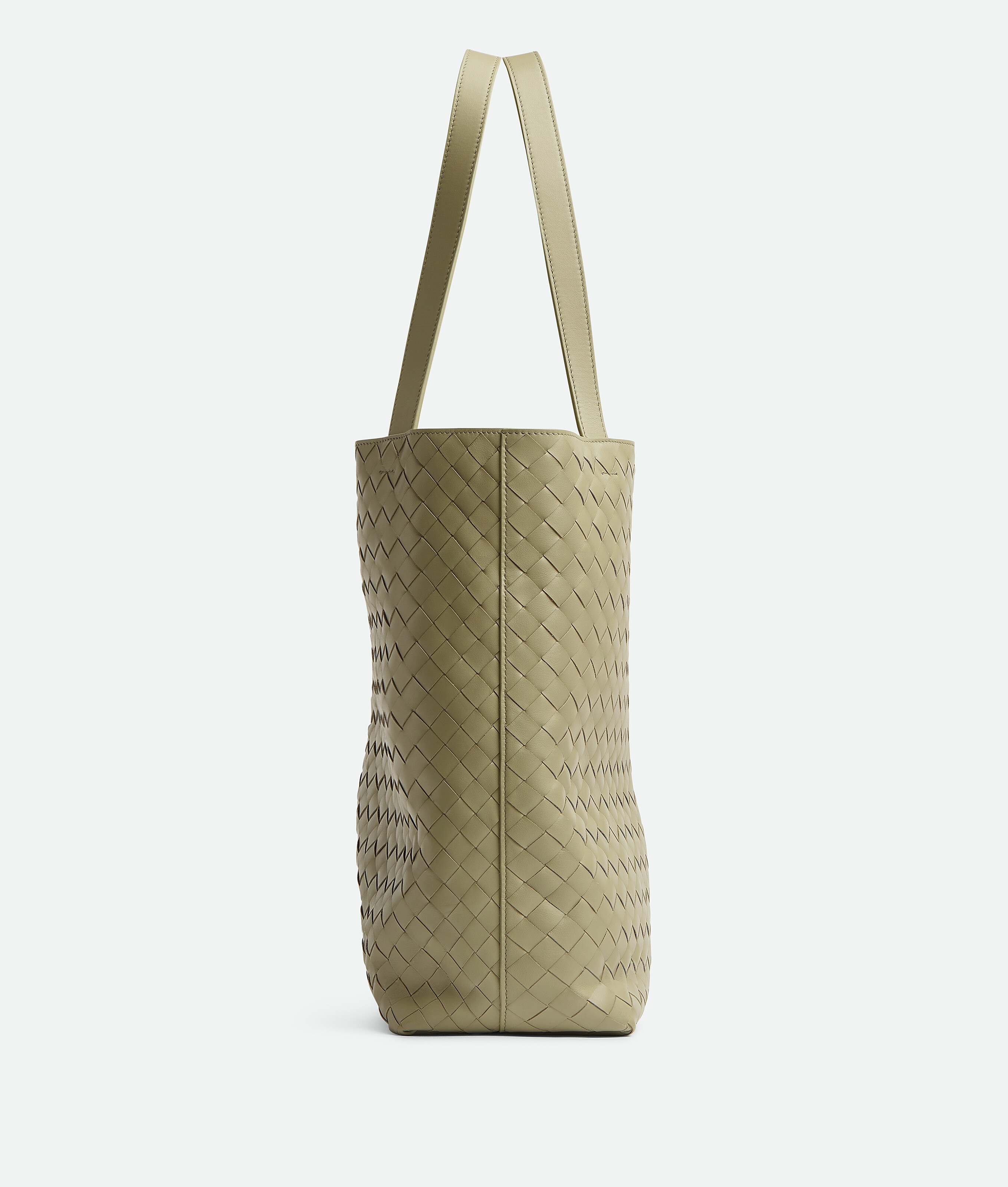 Shop Bottega Veneta Small Intrecciato Tote Bag In Travertine