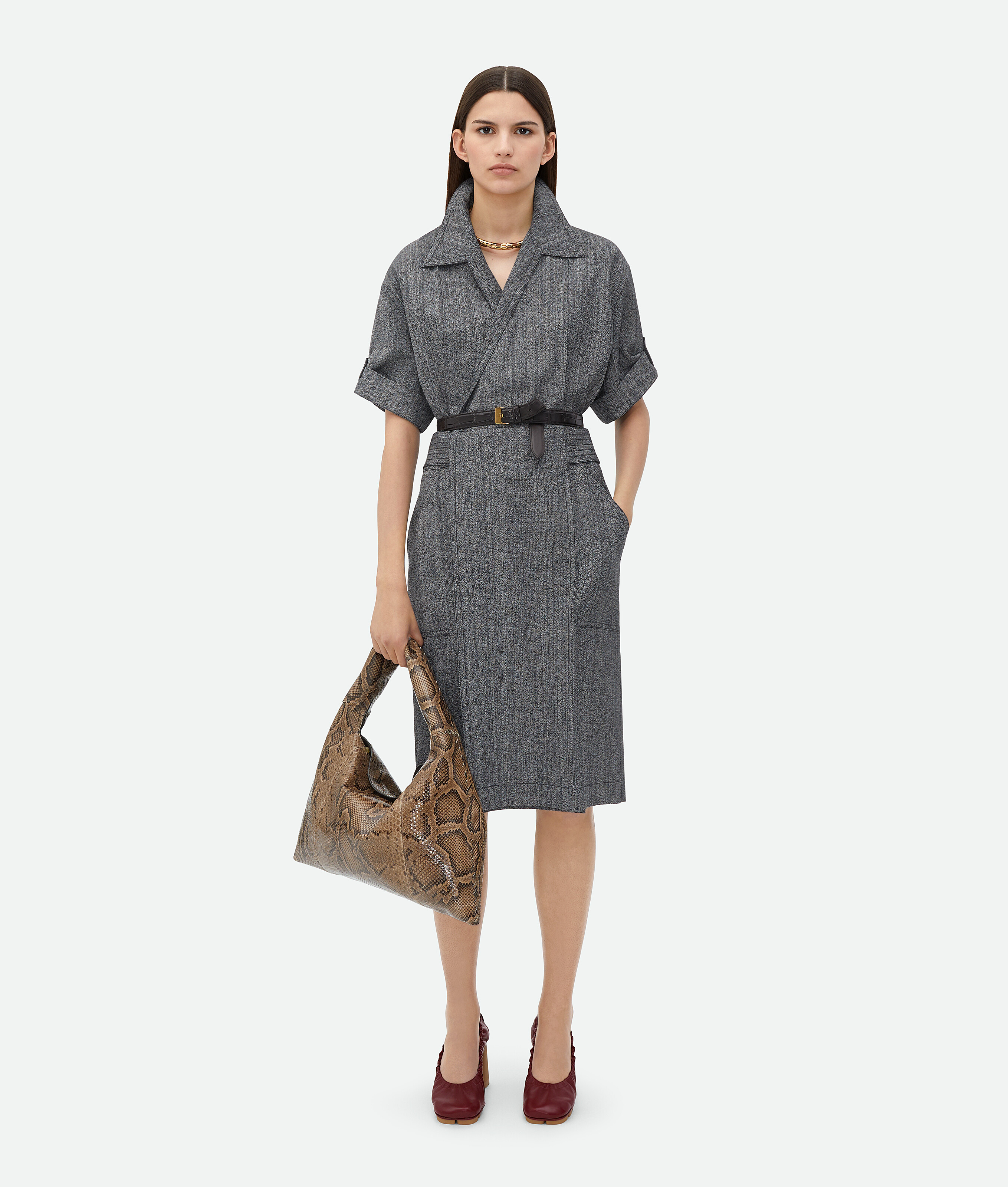 Bottega Veneta Viscose And Silk Dress - Charcoal/nickel - Woman - 8 - Viscose & Silk