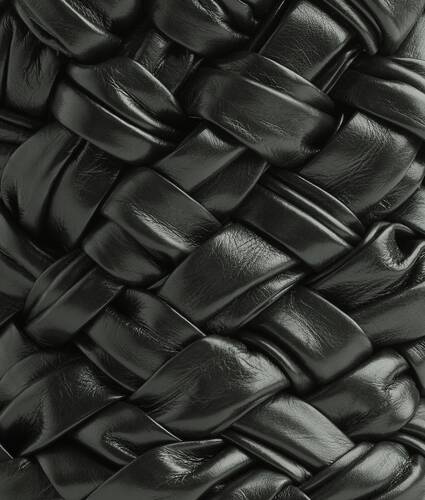 Bottega Veneta Women's Plissé Knot Leather Clutch Black Brass