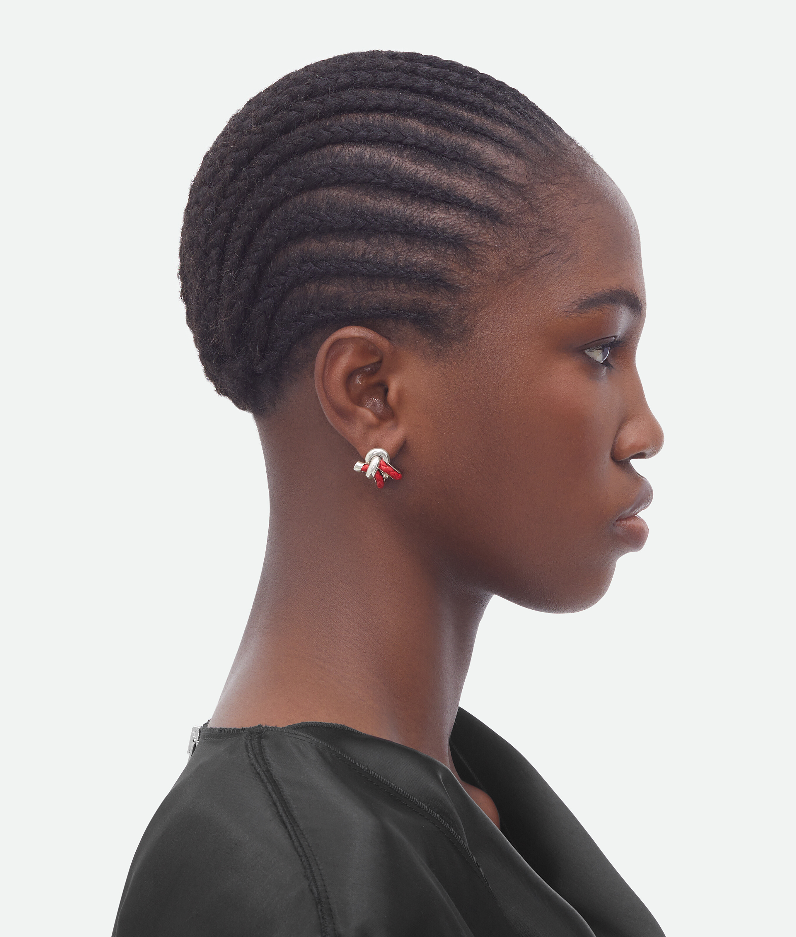Shop Bottega Veneta Knot Hoop Earrings In Red