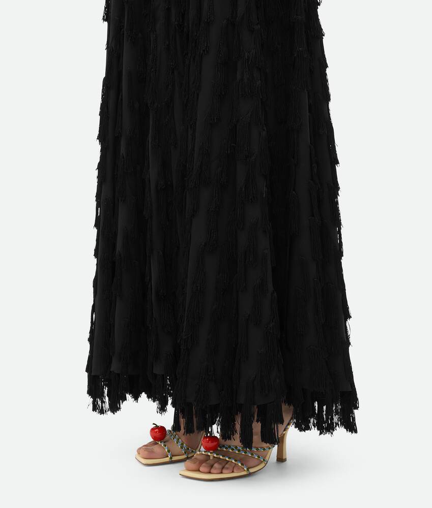 Display a large version of the product image 5 - Fringed Fil Coupe Crepe Dress