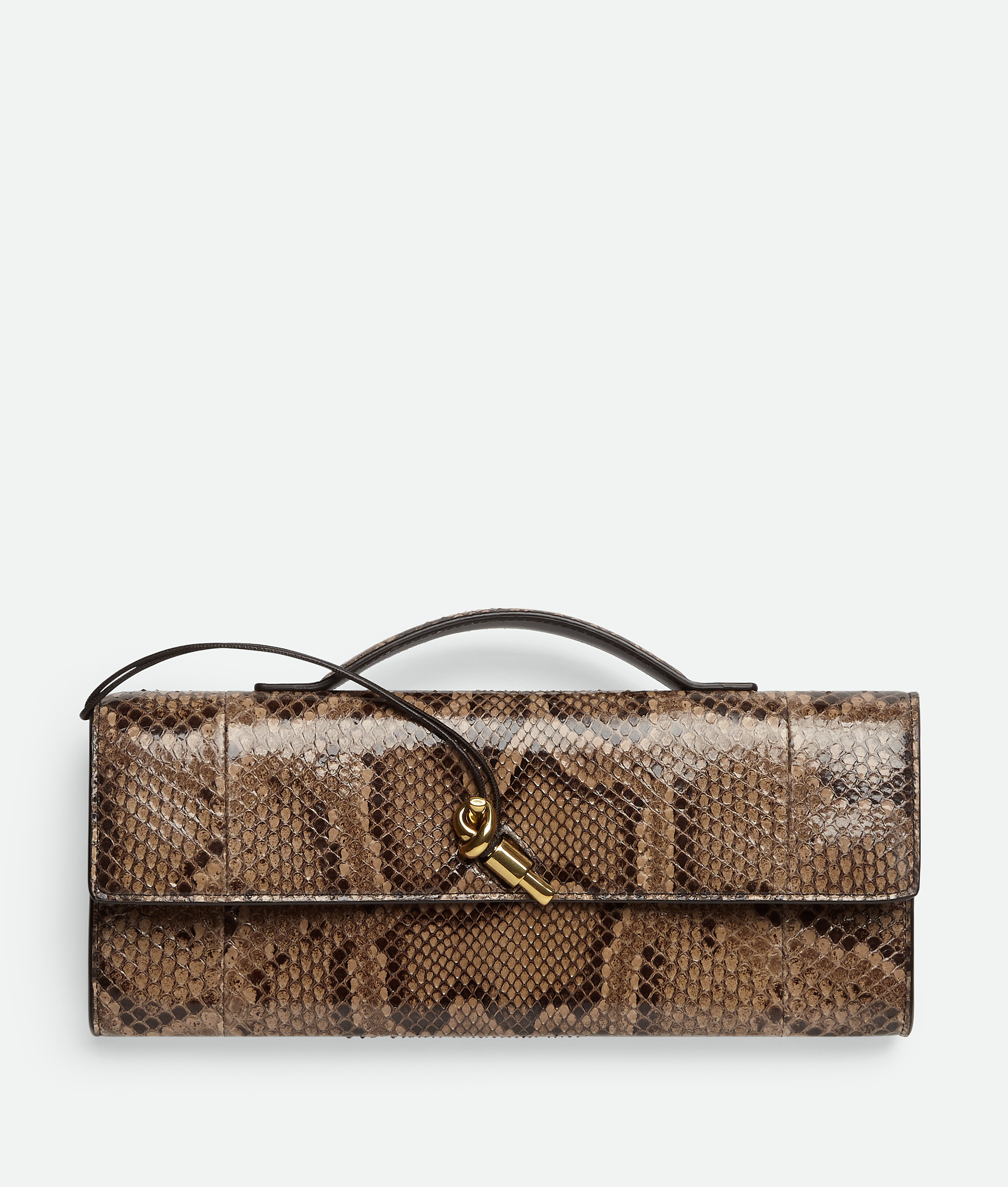 Bottega Veneta Python Long Andiamo Clutch Bag In Python/fondant
