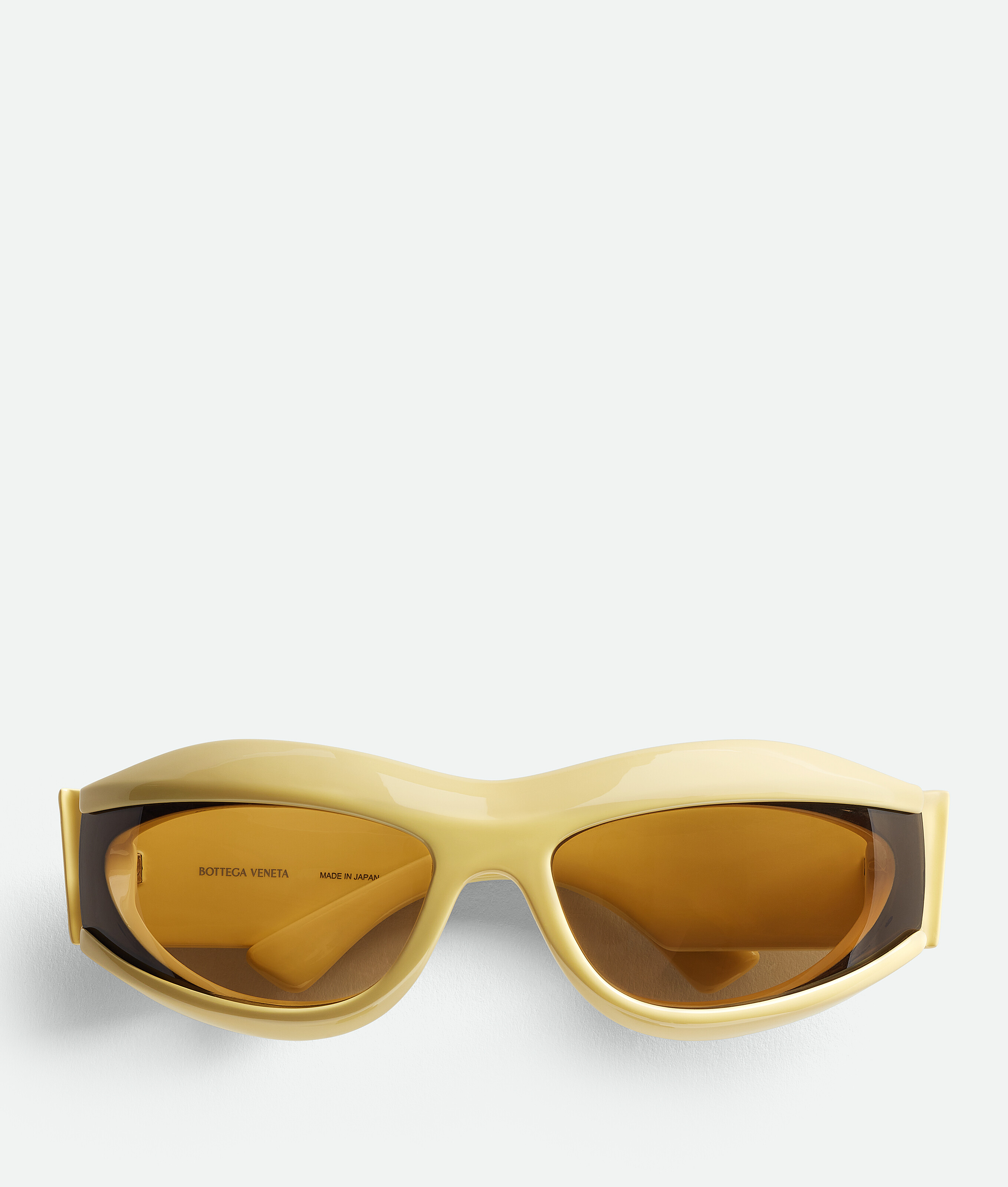 Bottega Veneta Wrap Around Sunglasses in Yellow