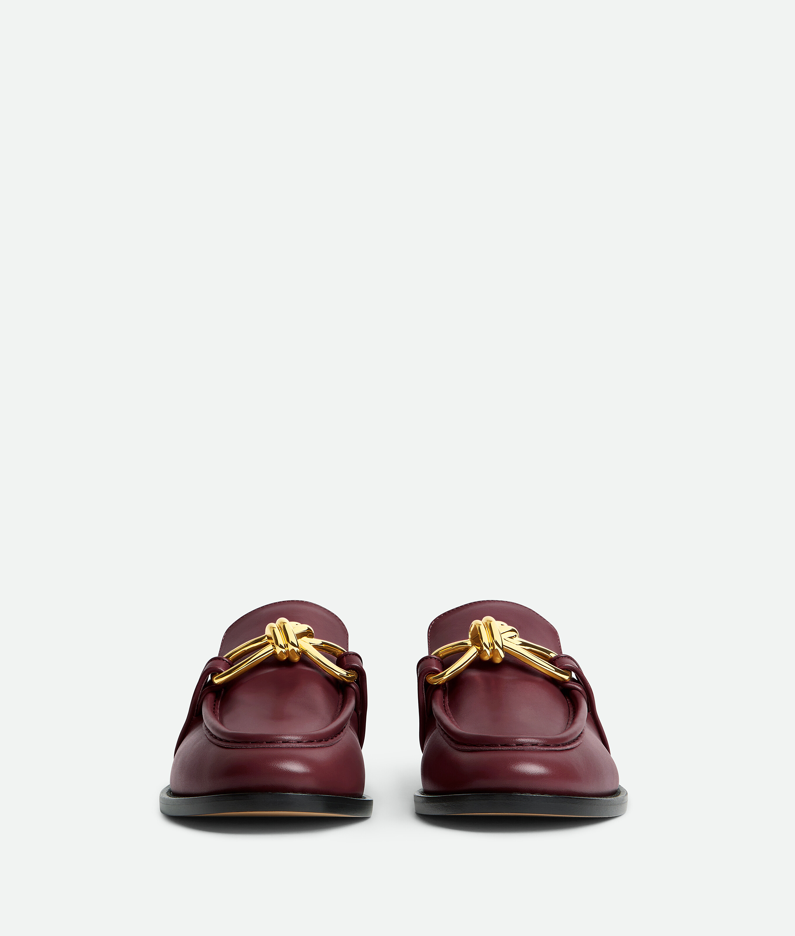 Bottega Veneta Barolo Brown Leather Astair Metallic Knot Loafer In Brown