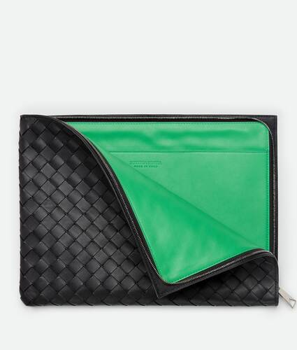 Intrecciato Half Zipped Pouch