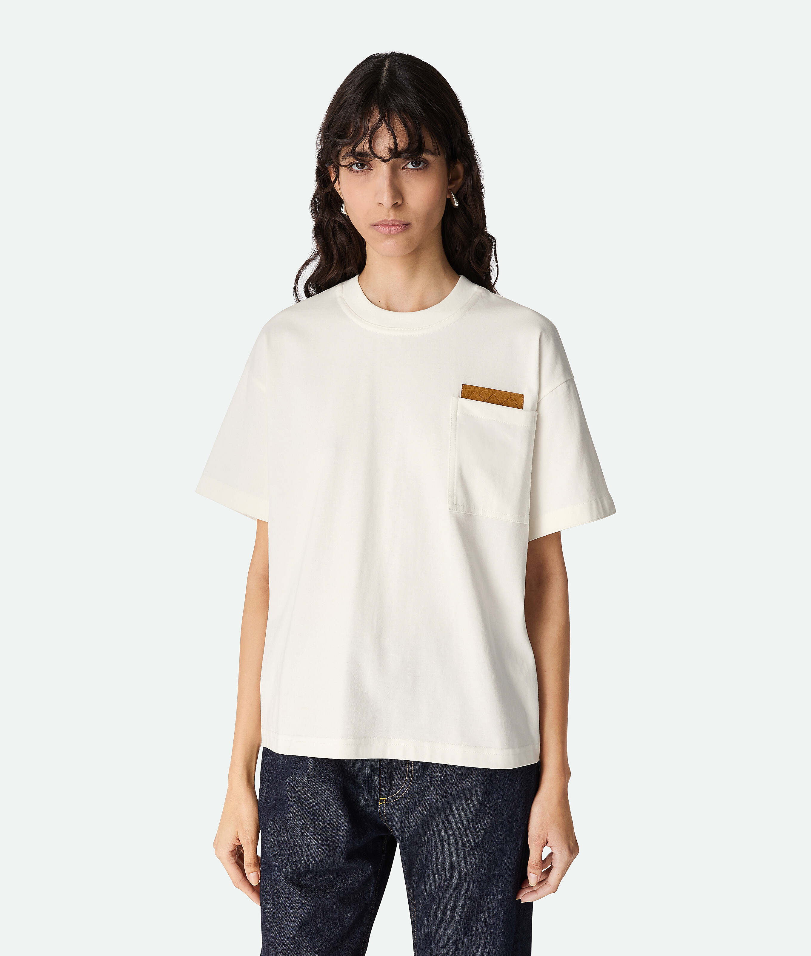 Bottega Veneta Cotton Jersey T-shirt - Chalk - Woman - XS - Cotton