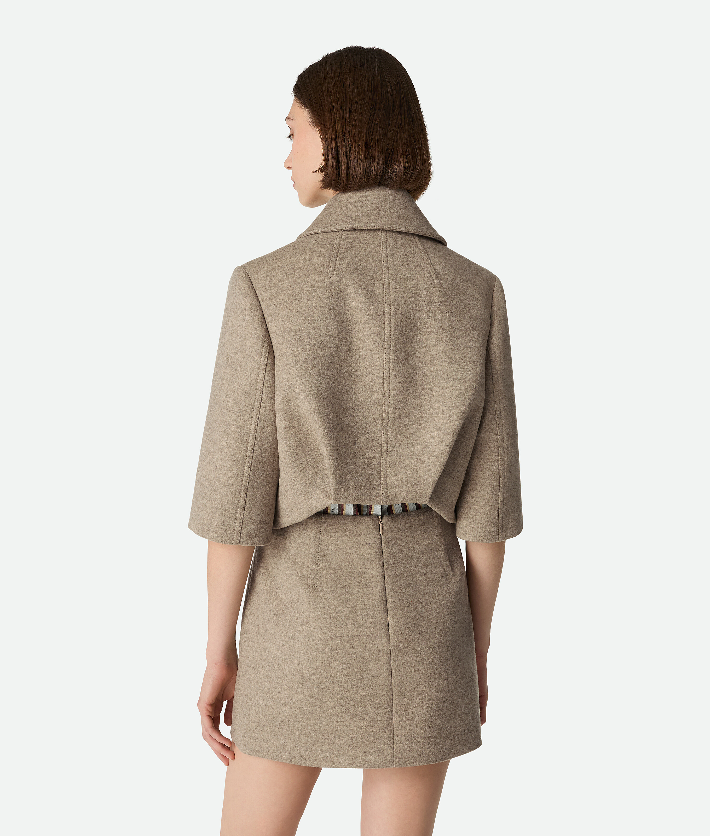 Bottega Veneta Veste Cropped En Laine Et Cachemire In Gray