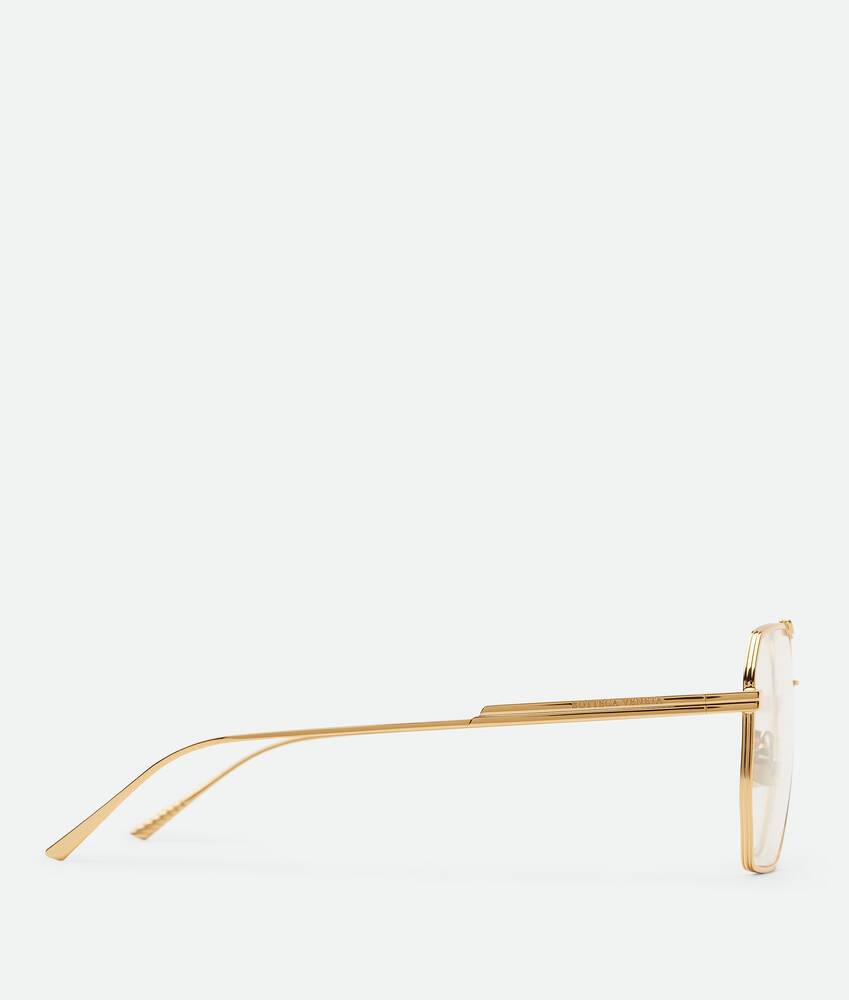 Bottega Veneta Metal Aviator Sunglasses - Gold Frame / Yellow Lens