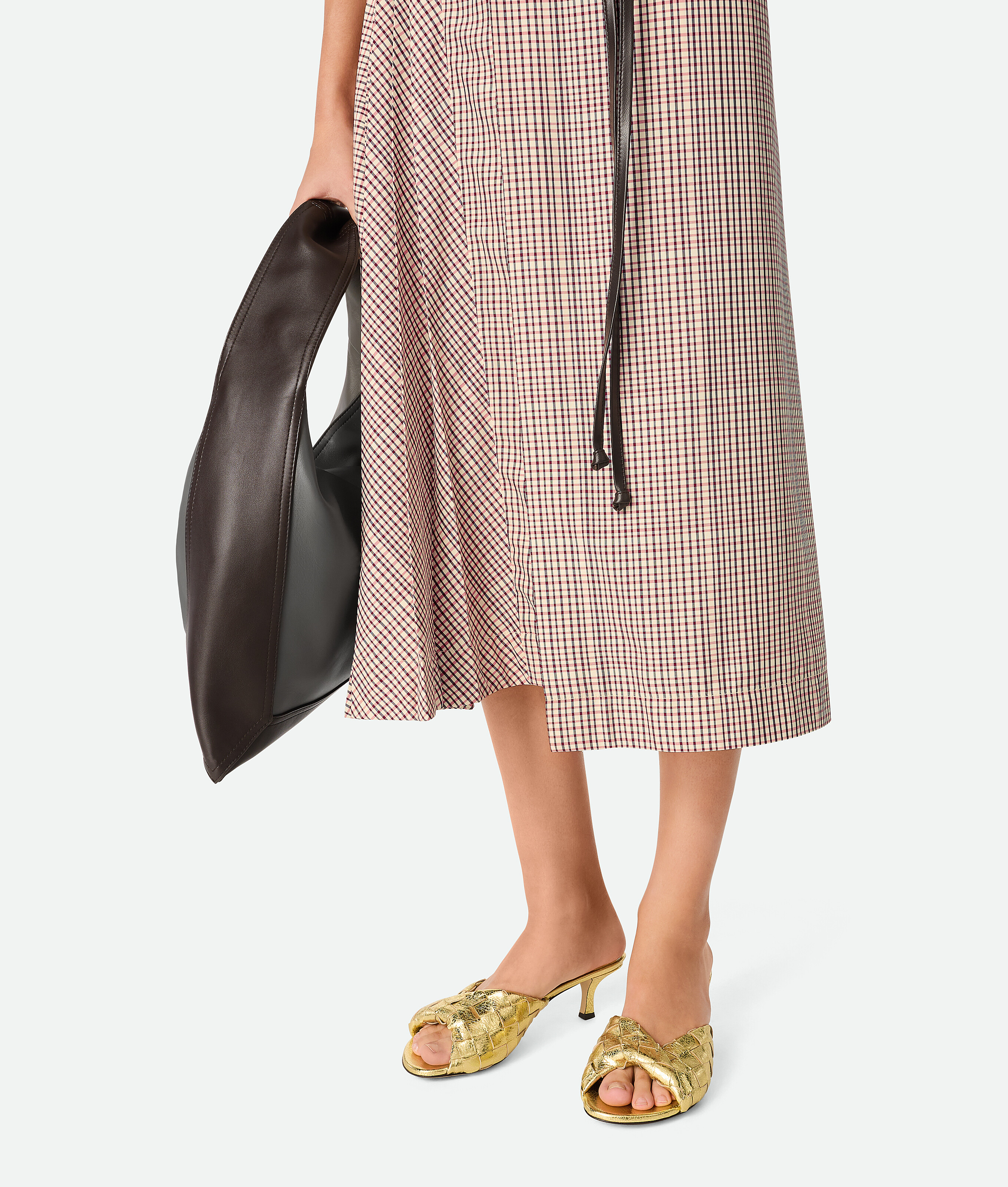 Bottega Veneta Metallic Leather Intrecciato Blink Mules 50 In Gold