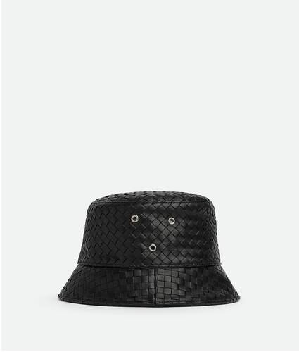 Intrecciato Leather Bucket Hat