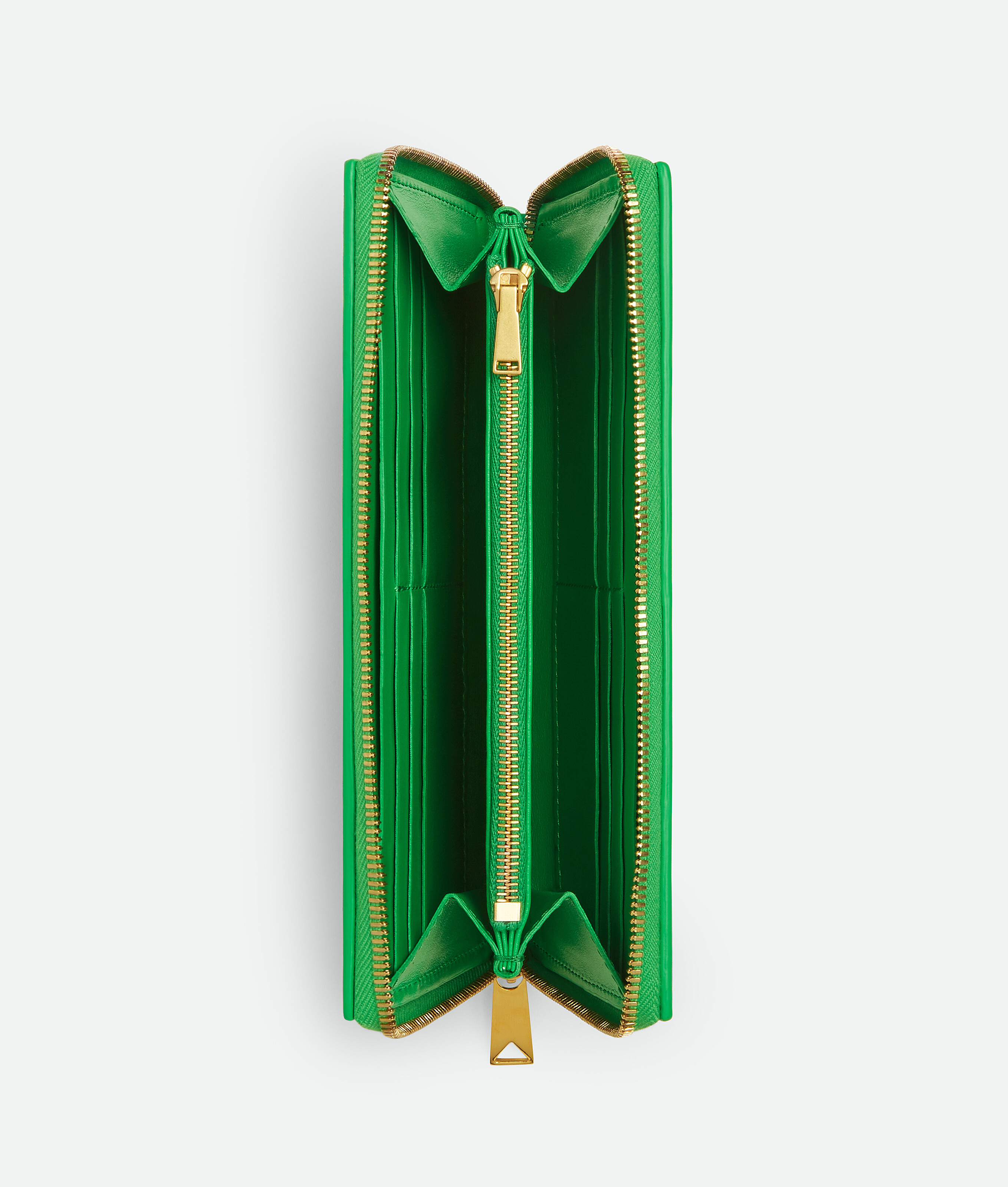 Shop Bottega Veneta Cassette Zip Around Wallet In Green
