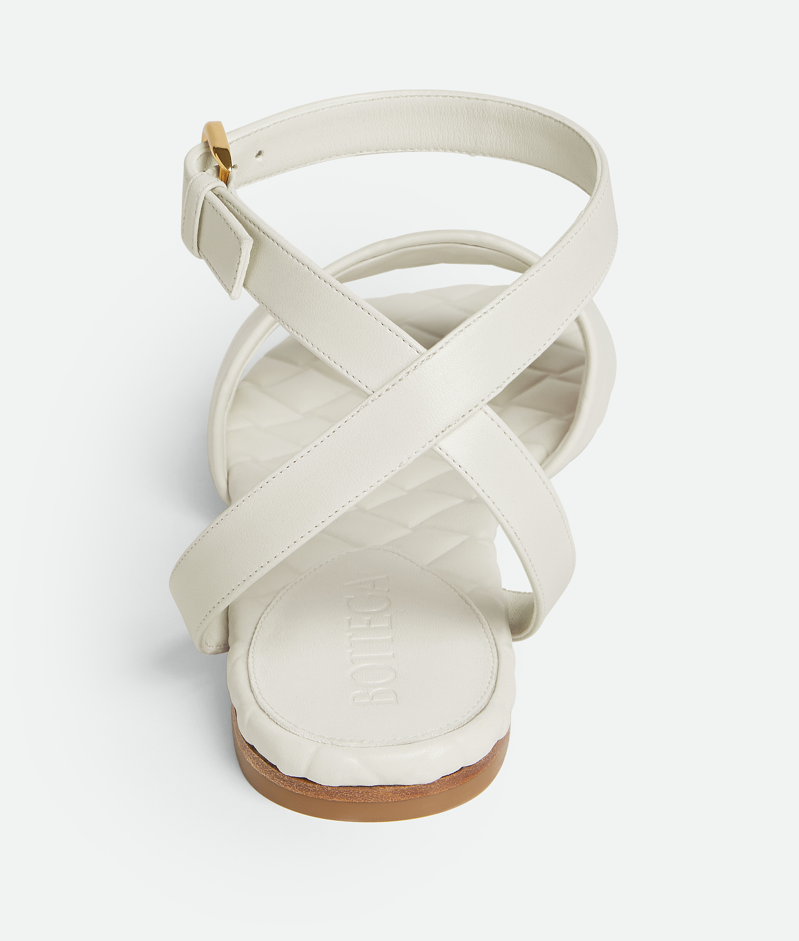 Shop Bottega Veneta Flache Amy Sandalen In White