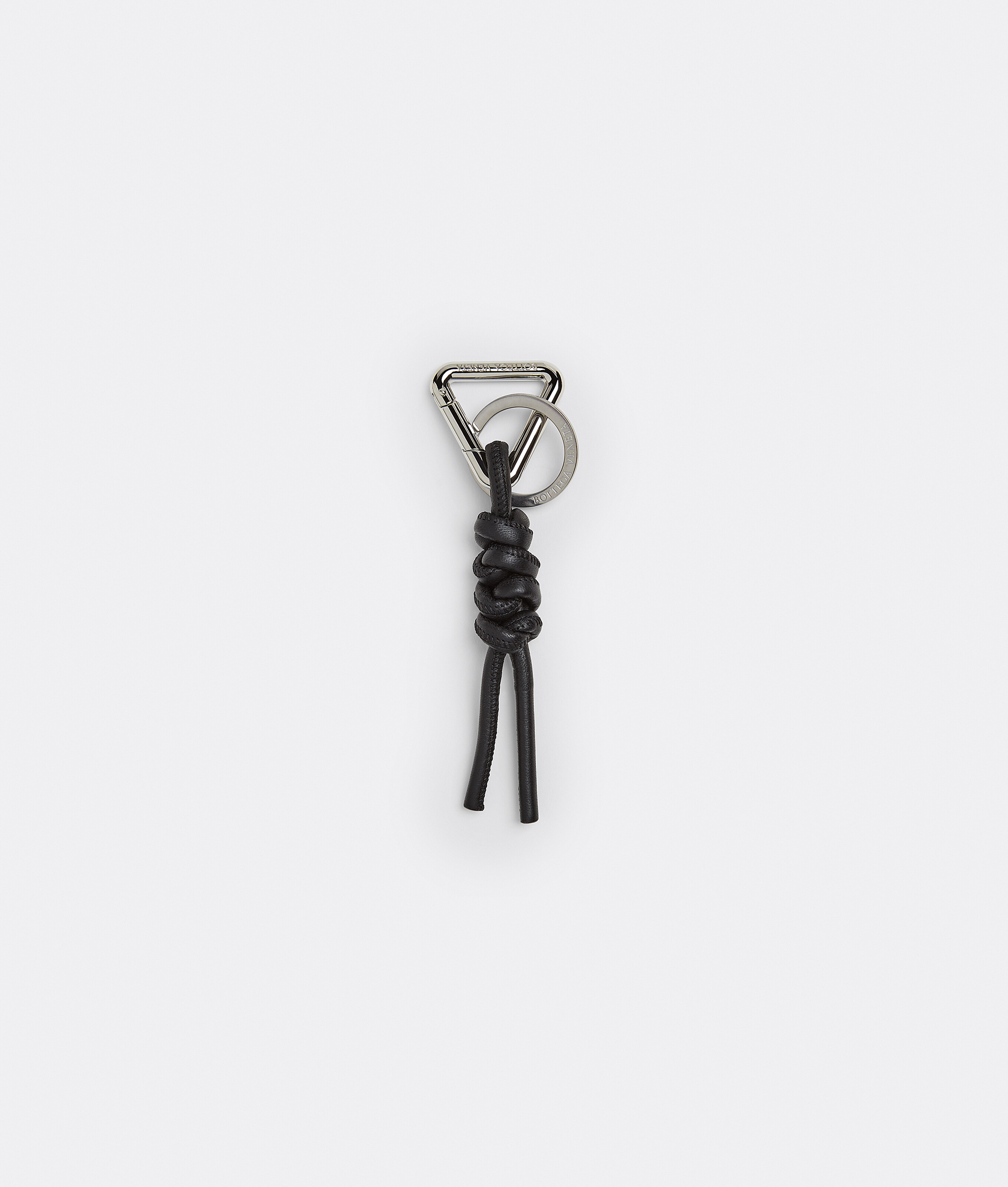 Bottega Veneta Triangle Key Ring In Black