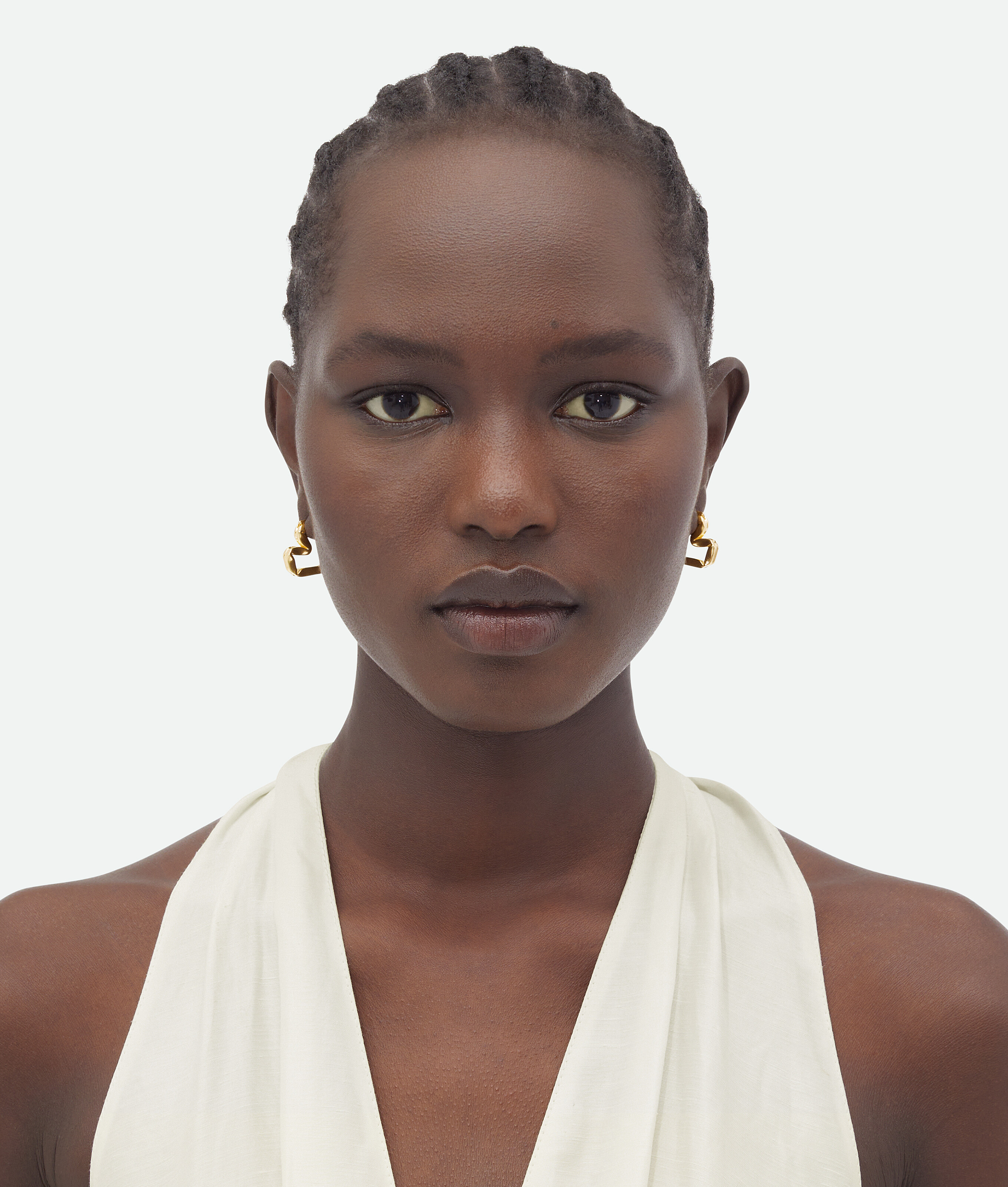 Bottega Veneta H Beam Earrings - Yellow Gold - Woman