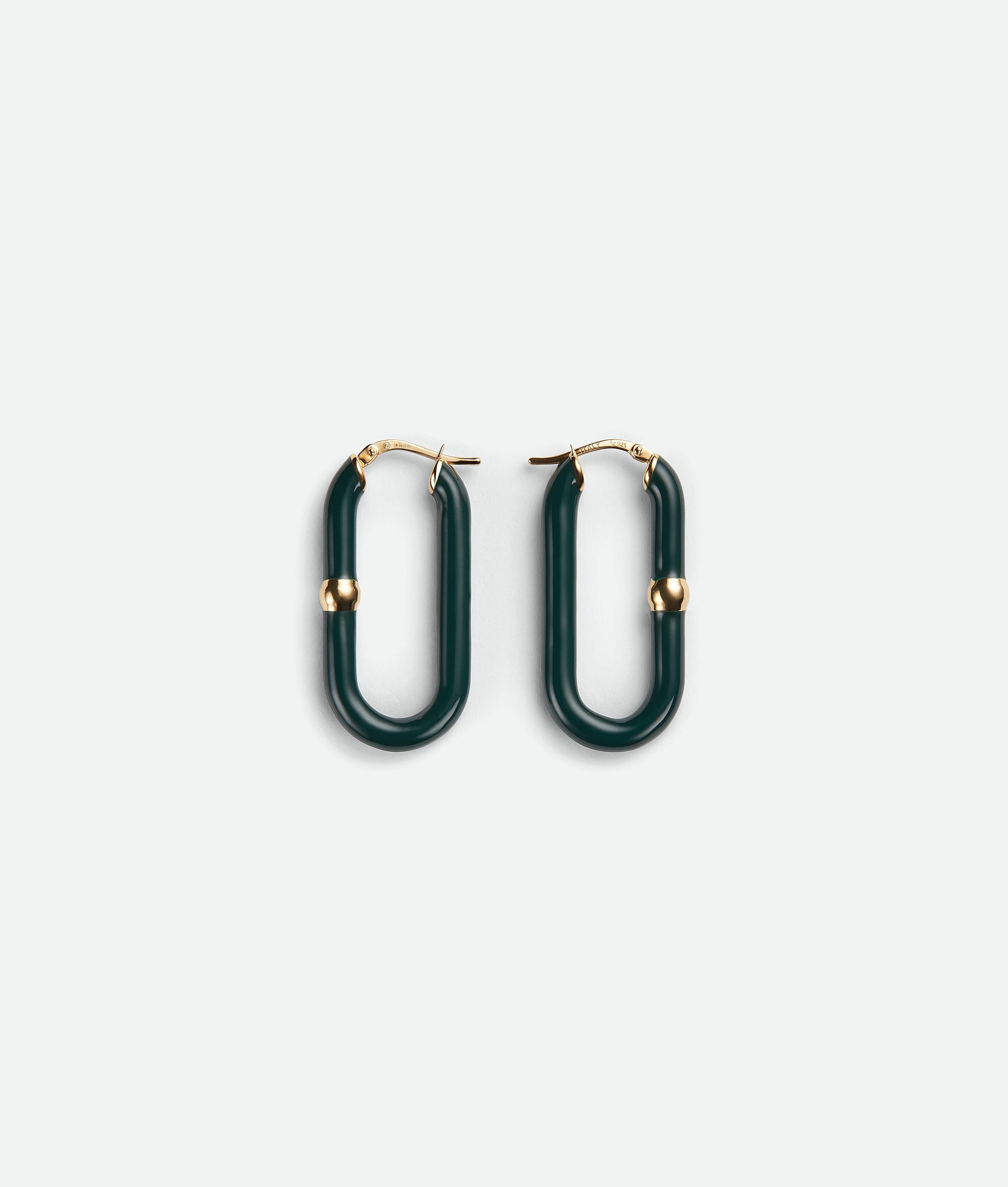 Shop Bottega Veneta Chain Hoop Earrings In Green
