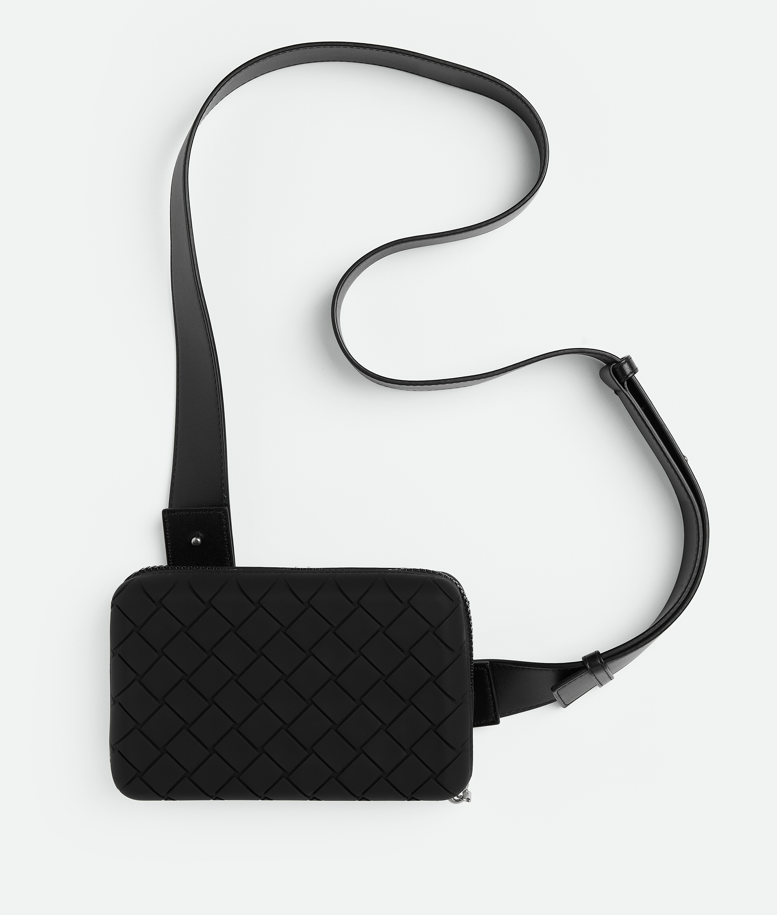 Shop Bottega Veneta Tech Rubber Clutch In Black