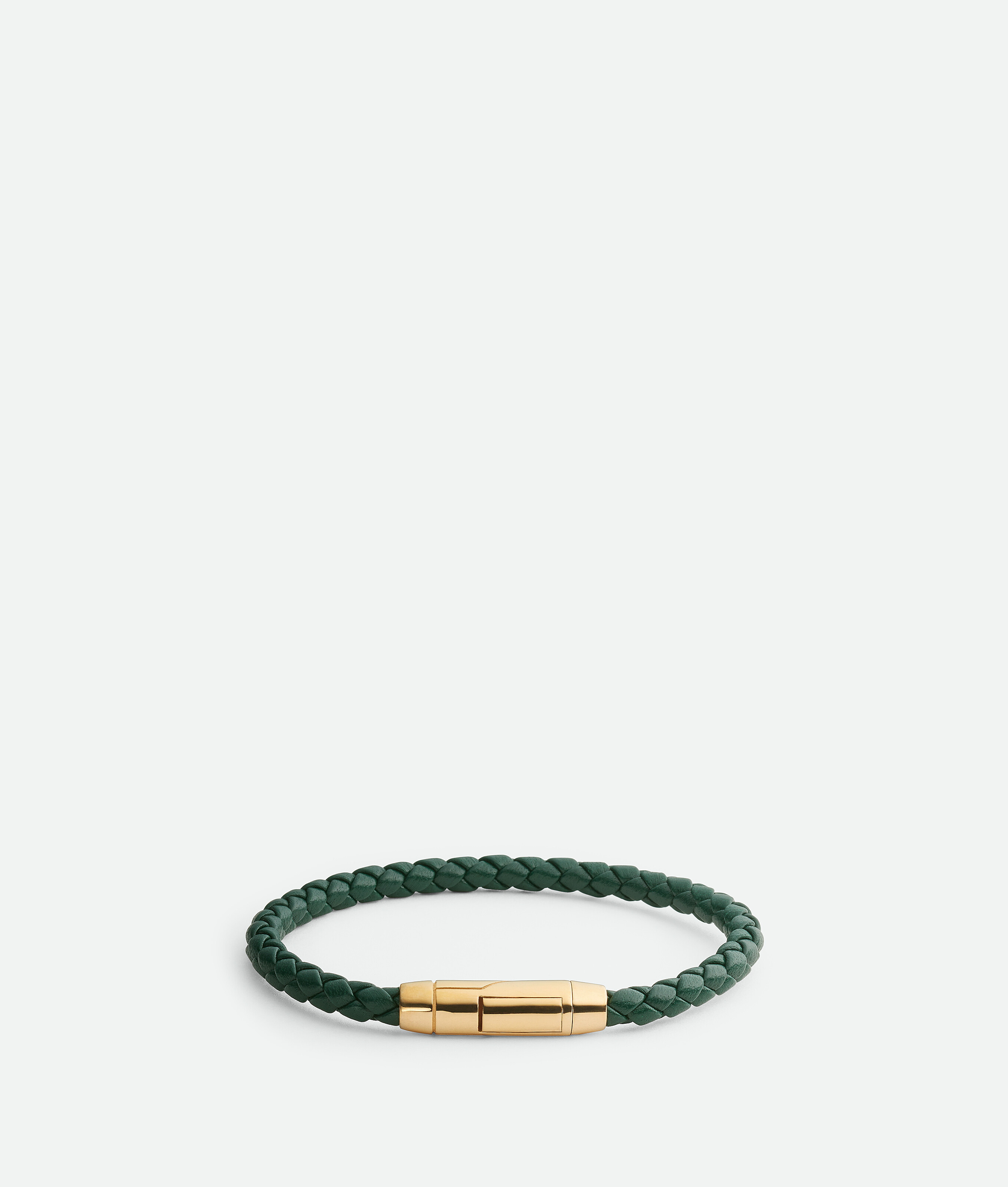 Bottega Veneta Braid Leather Bracelet In Green