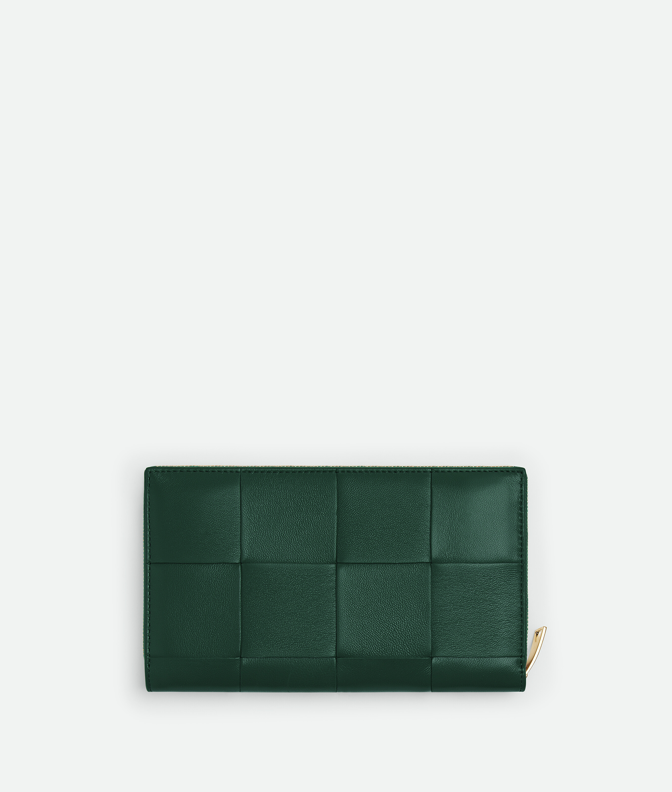 Bottega Veneta Cassette Zip Around Wallet In Emerald Green