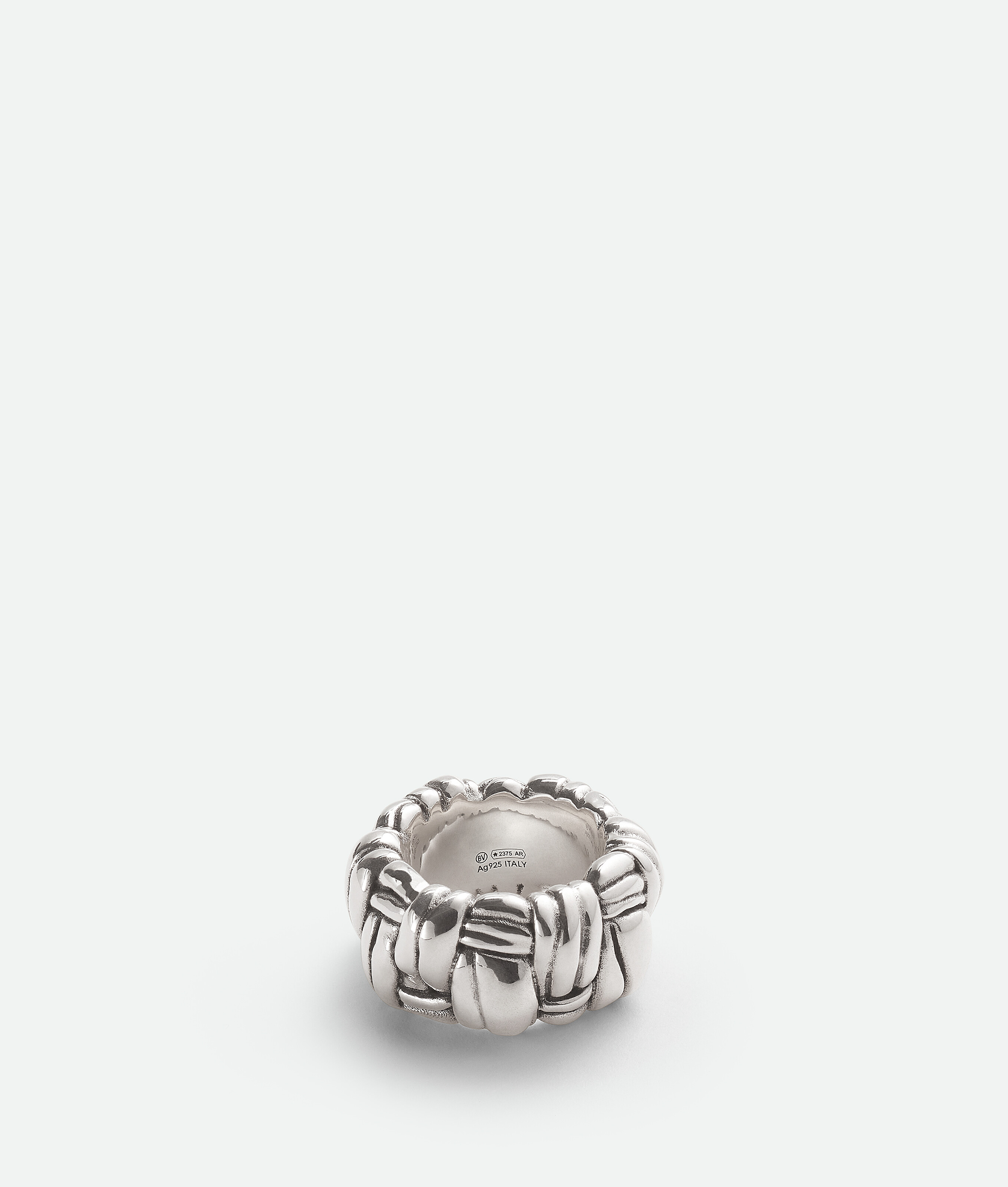 Bottega Veneta Pleat Ring In Silver