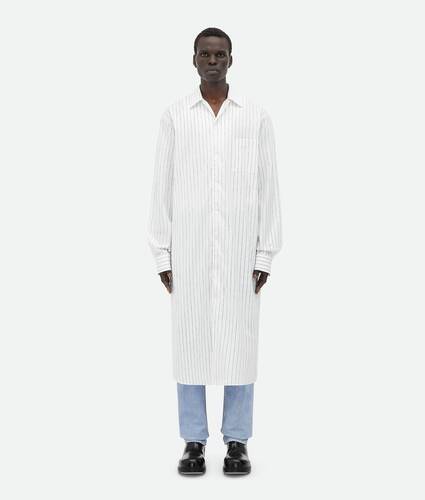 Display a large version of the product image 1 - Pinstripe Poplin Long Shirt