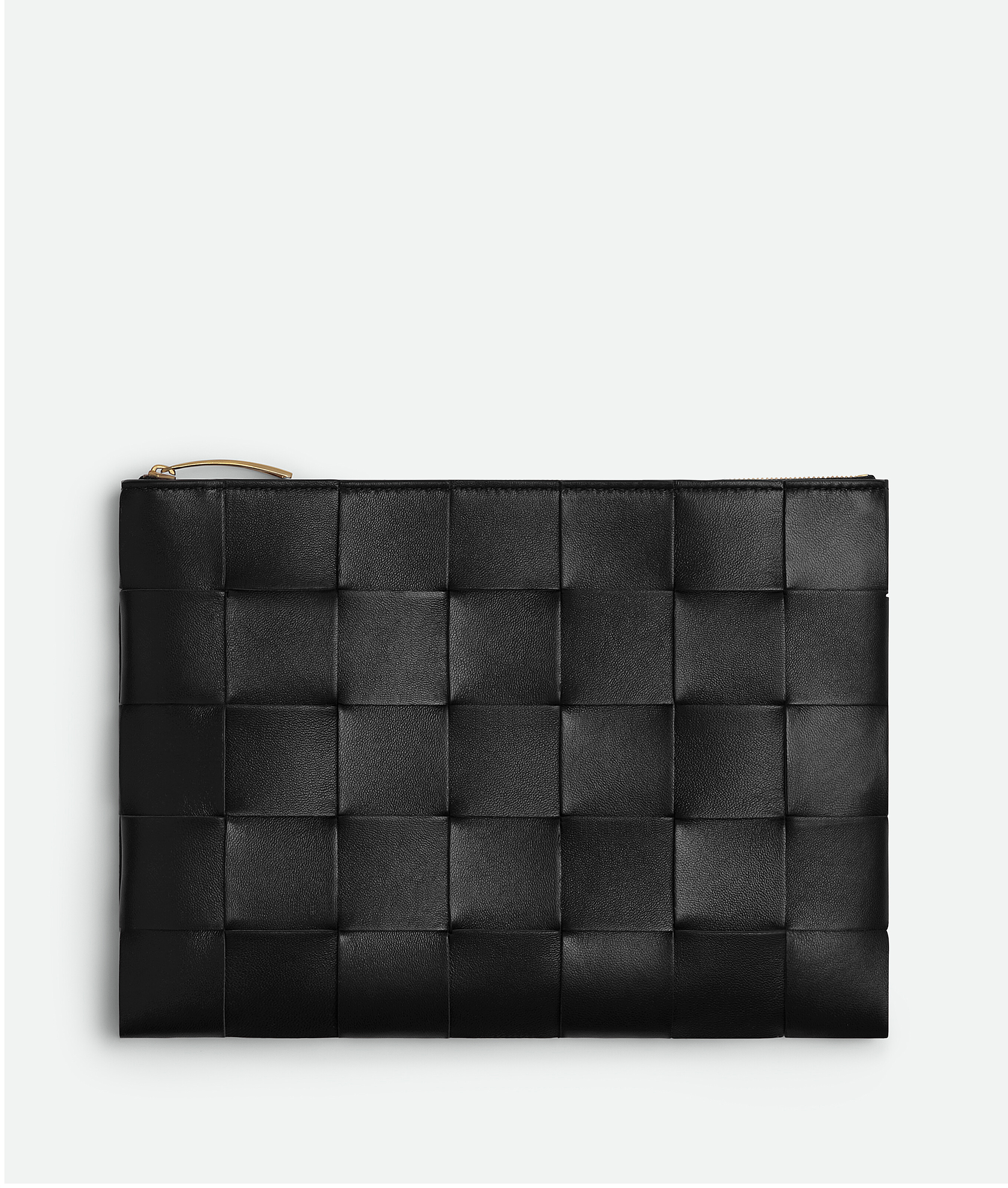 Bottega Veneta Mittelgrosse Flache Cassette Pouch In Black