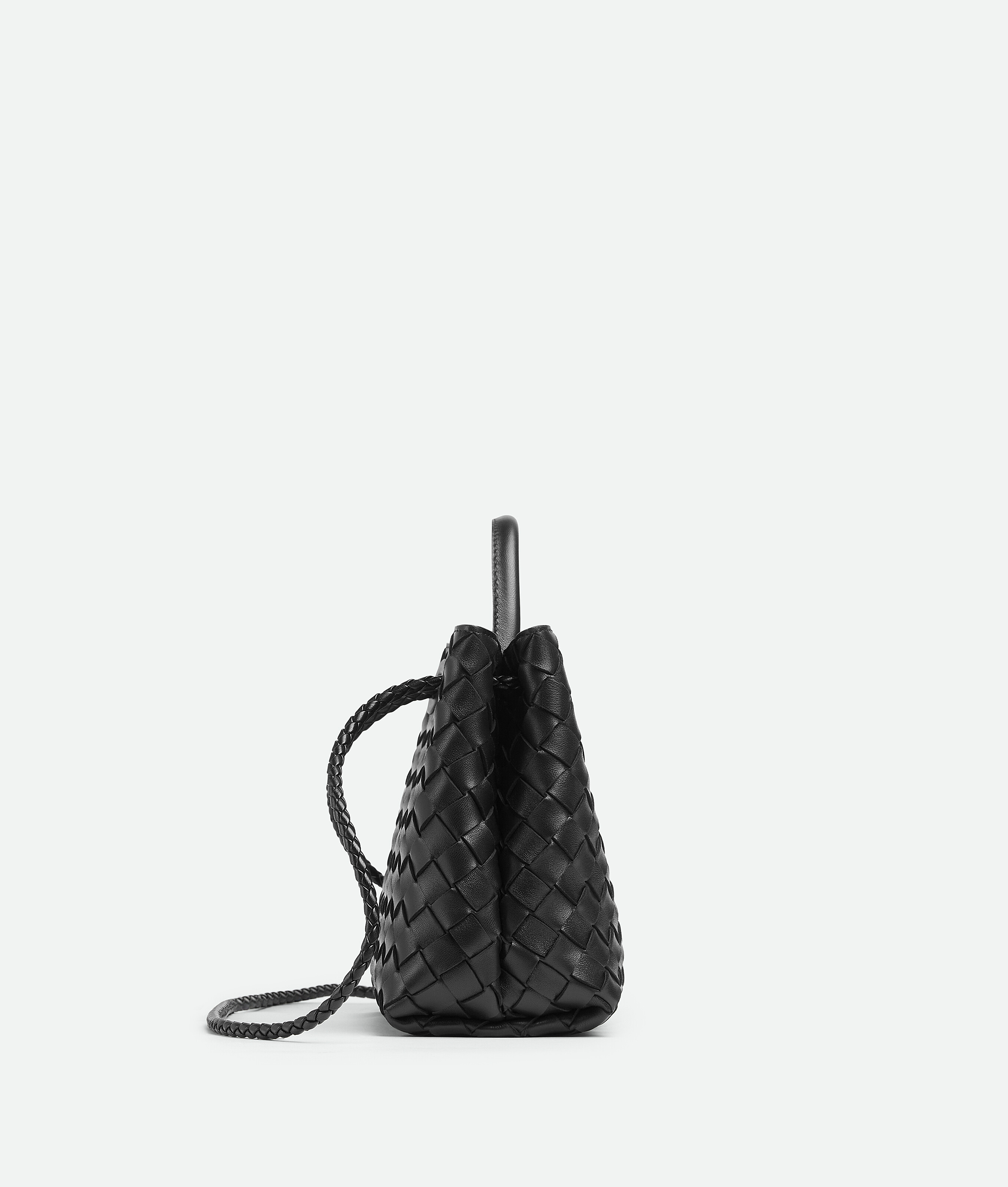 Bottega Veneta Women Andiamo Small Leather Crossbody Bag With Intrecciato Motif In Black