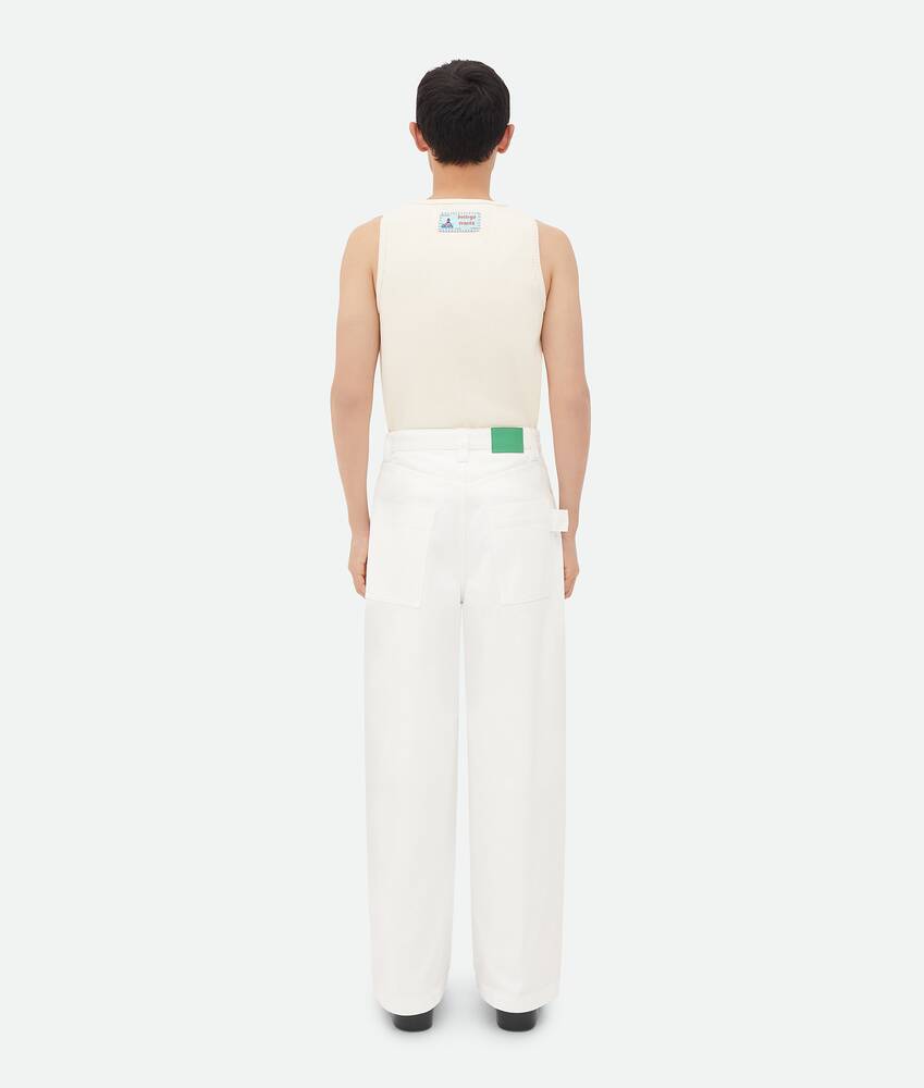 Display a large version of the product image 3 - White Pleated Denim Trousers