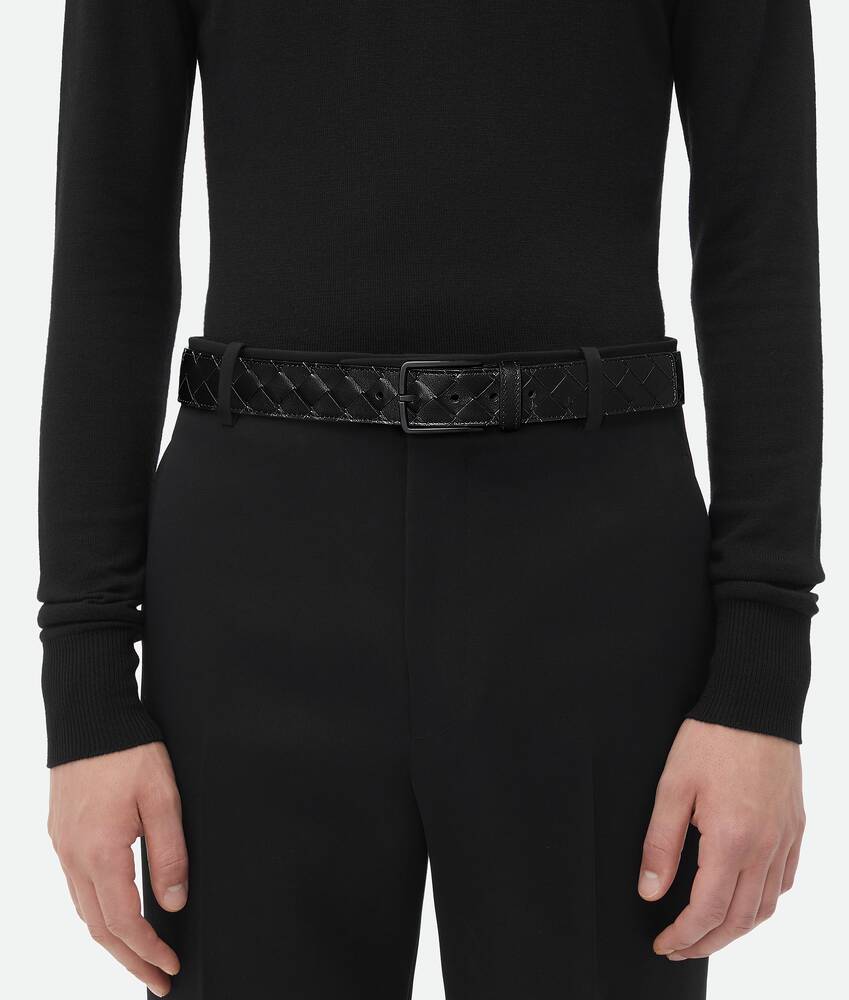 Bottega Veneta® Men's Intrecciato Belt in Nero. Shop online now.