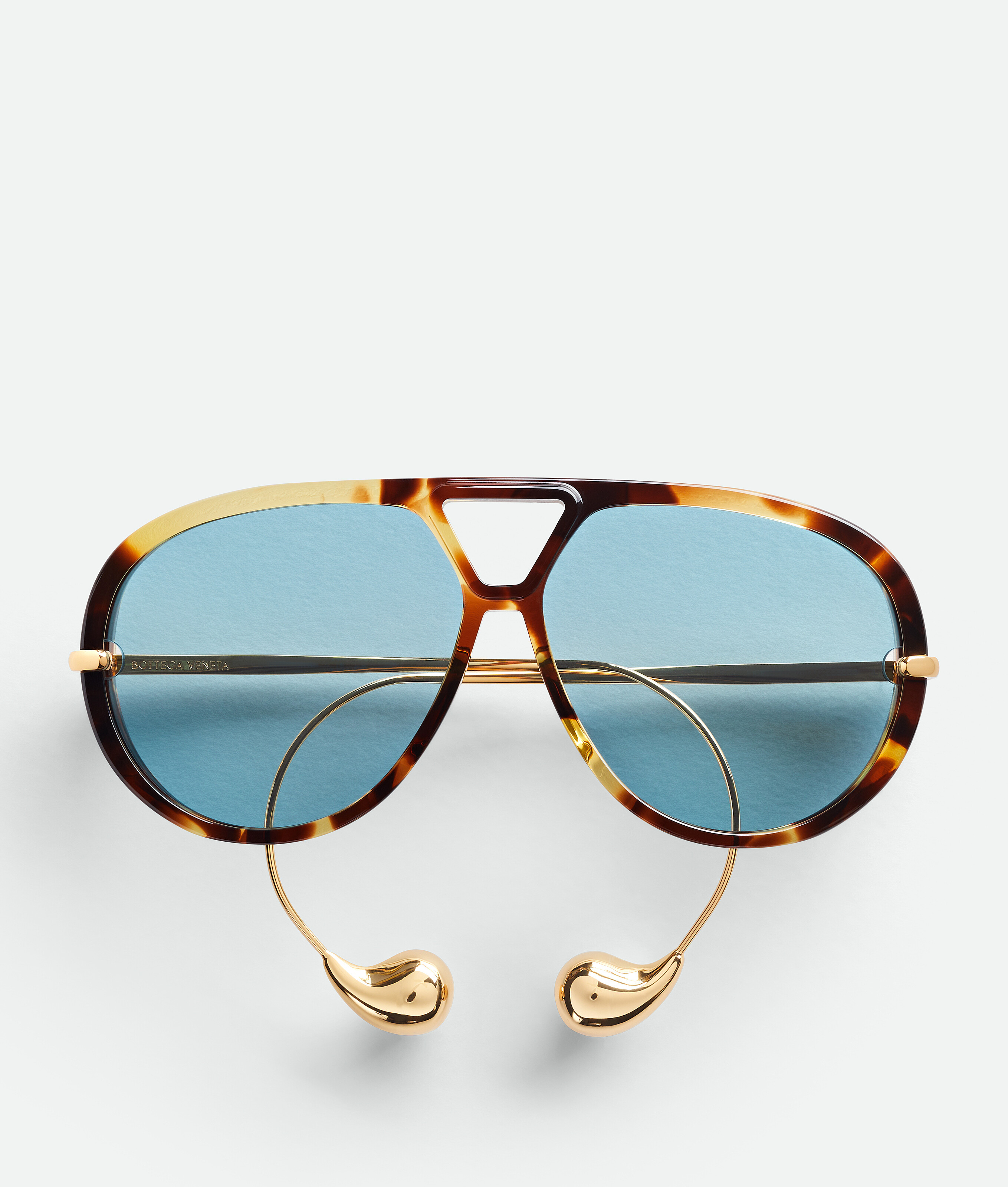 Shop Bottega Veneta Drop Aviator Sunglasses In Havana/green