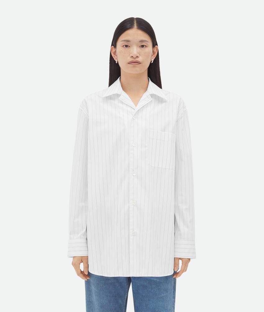 ホワイト/ベージュコットン ピンストライプ シャツ| Bottega Veneta® 日本