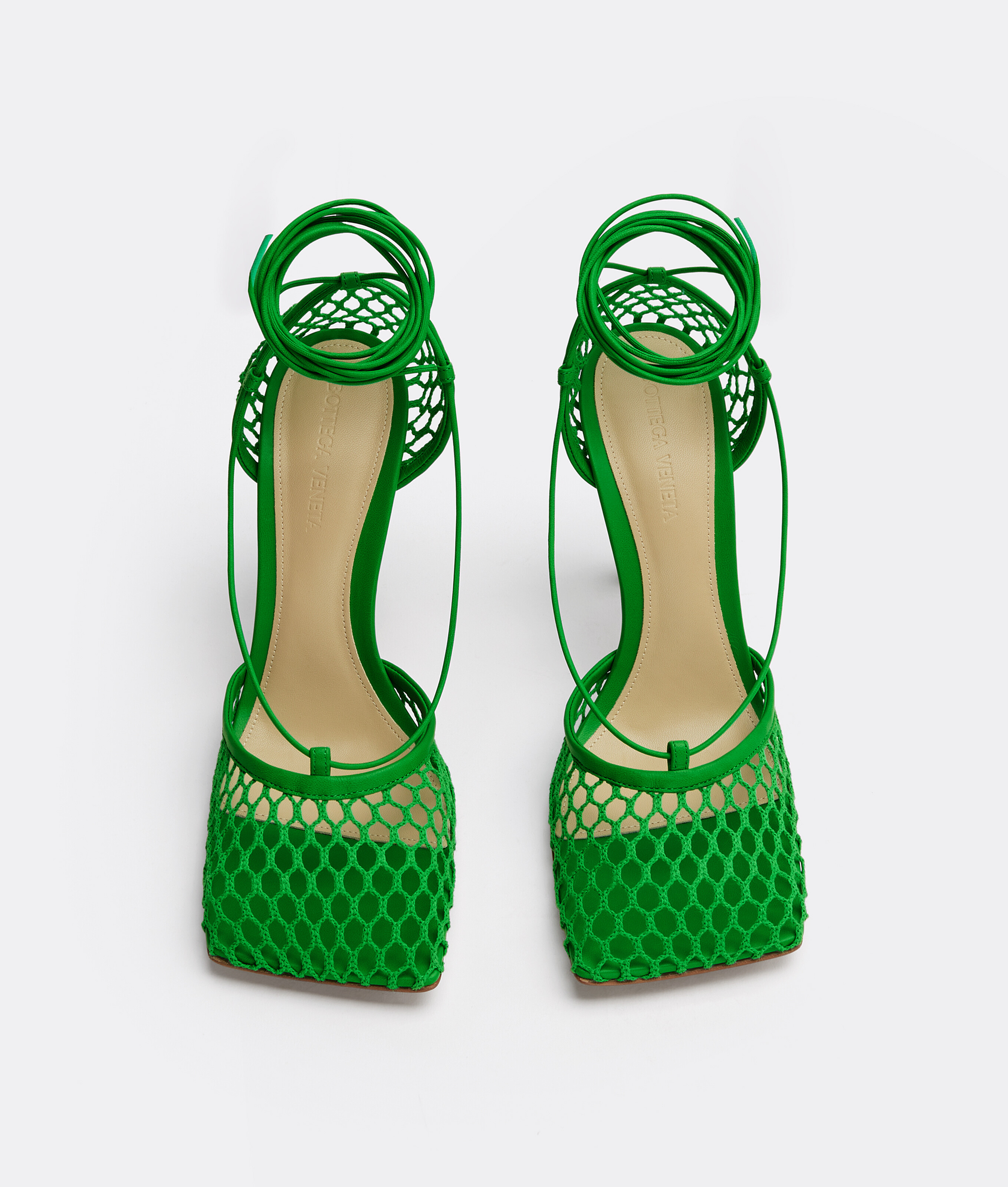 Shop Bottega Veneta Sandales À Lacets Stretch In Vert