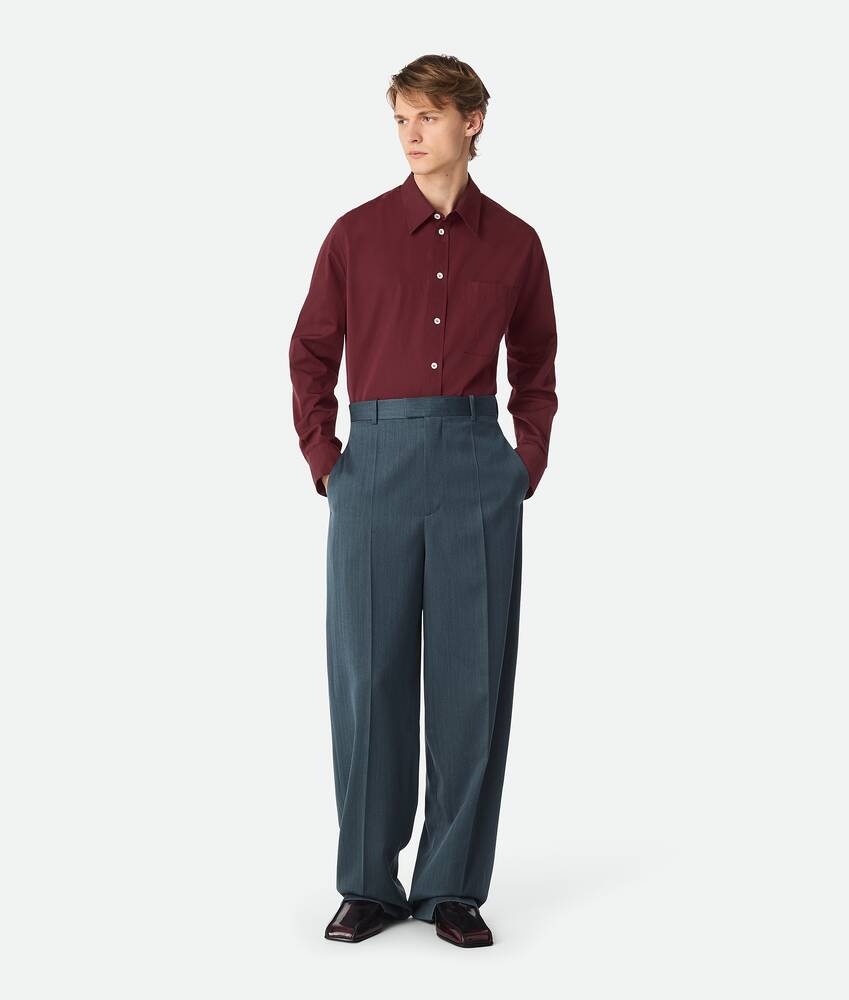 Display a large version of the product image 1 - Wool Subtle Chevron Straight Trousers