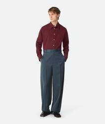 Wool Subtle Chevron Straight Trousers