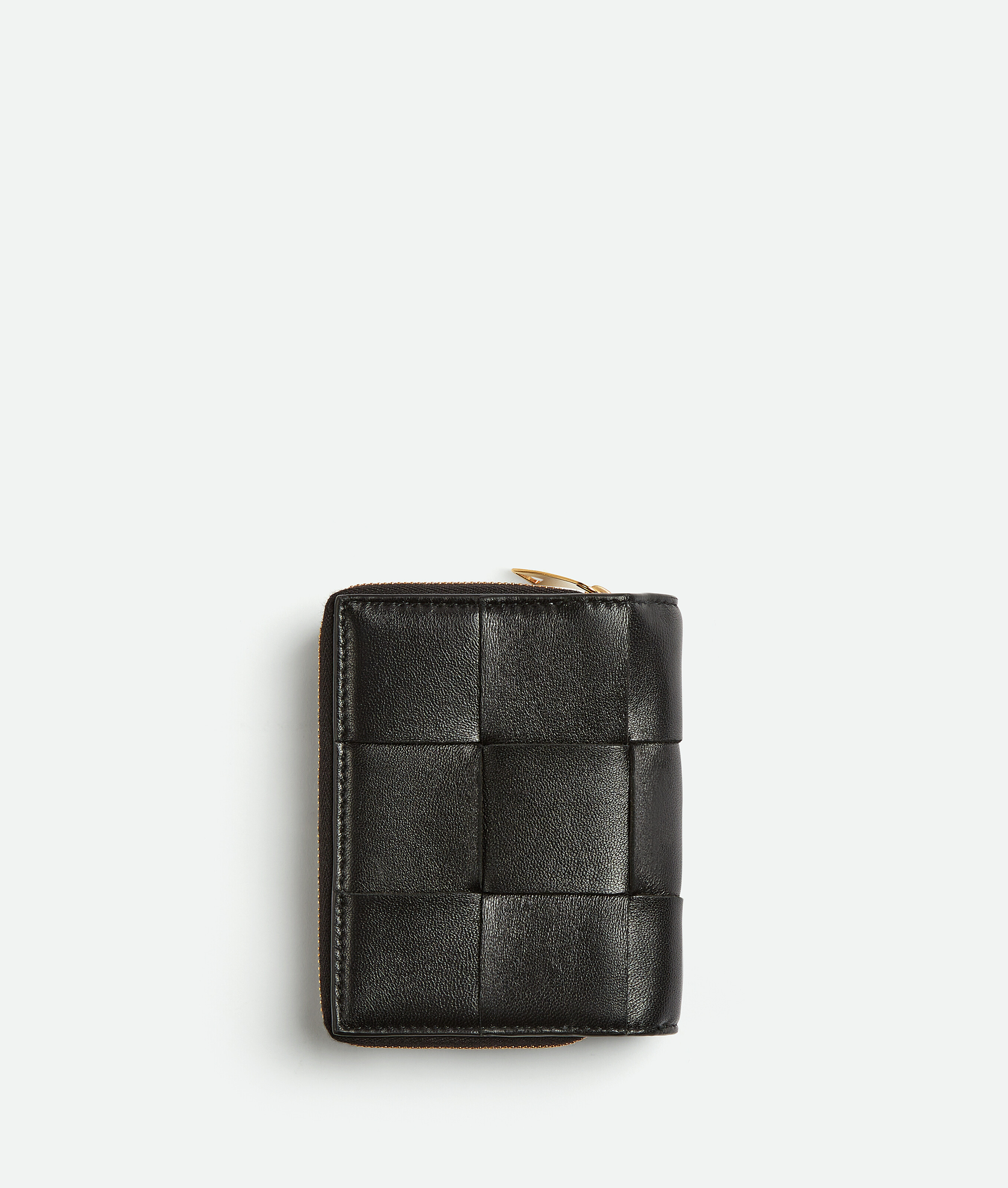 Bottega Veneta Small Cassette Bi-fold Zip Wallet In Black