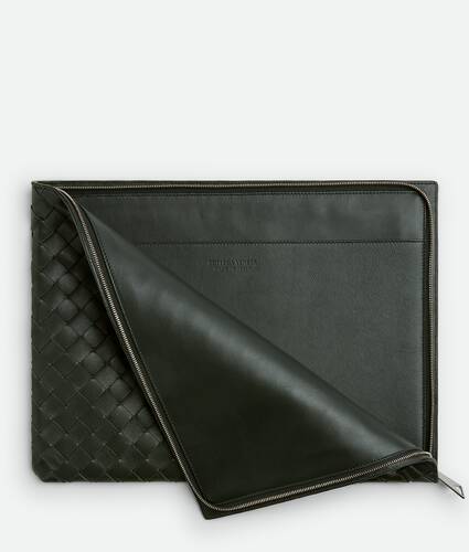 Intrecciato Half Zip Pouch