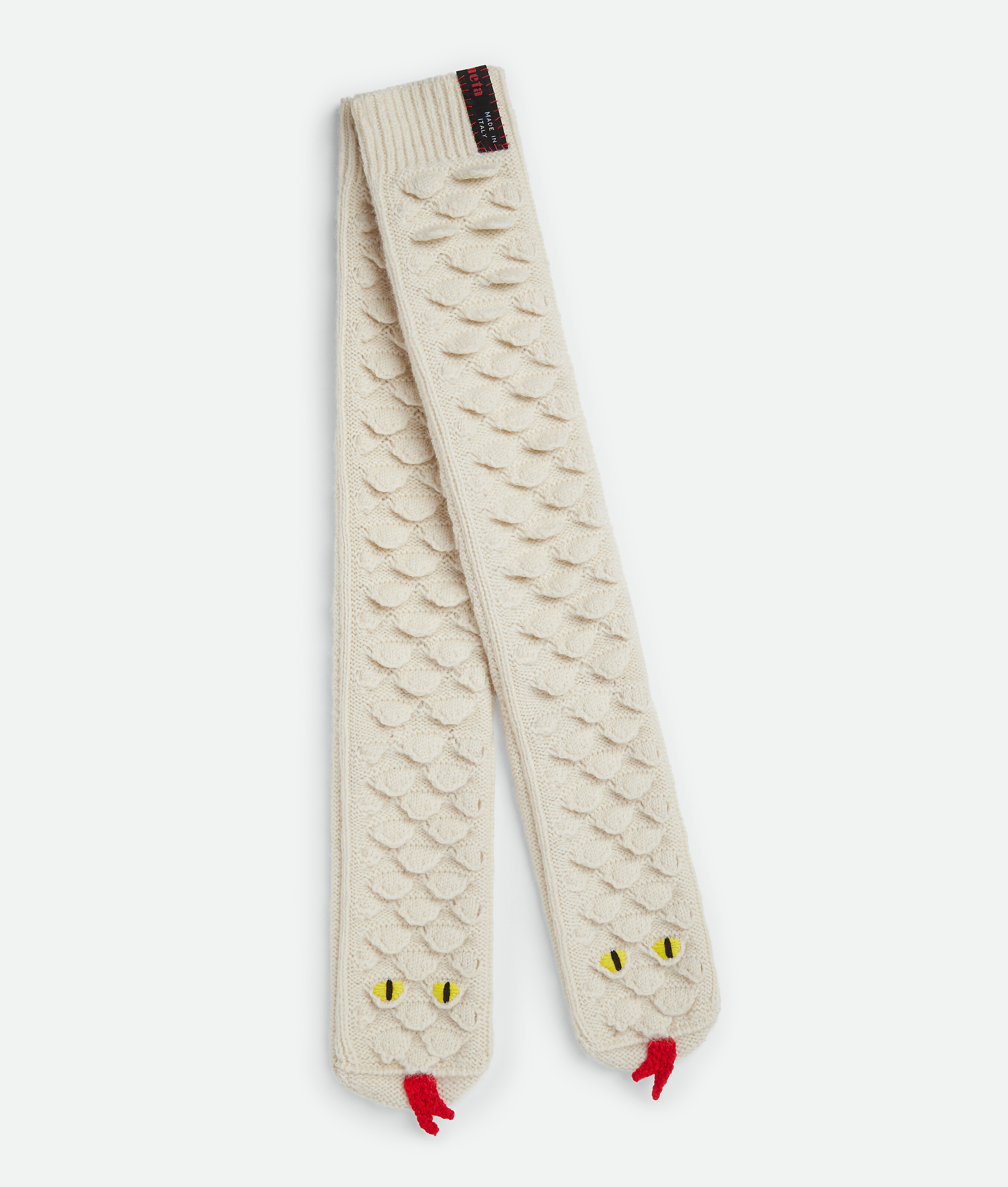 Bottega Veneta Snake Scales Wool Knit Socks In Beige