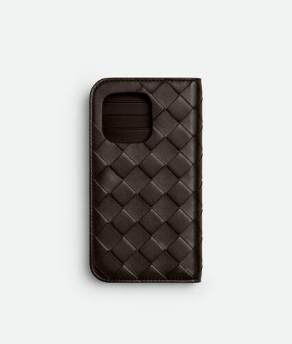 Men's Intrecciato Iphone 16 Pro Foglio Case in Fondant Bottega Veneta Belgium EN - Image 3